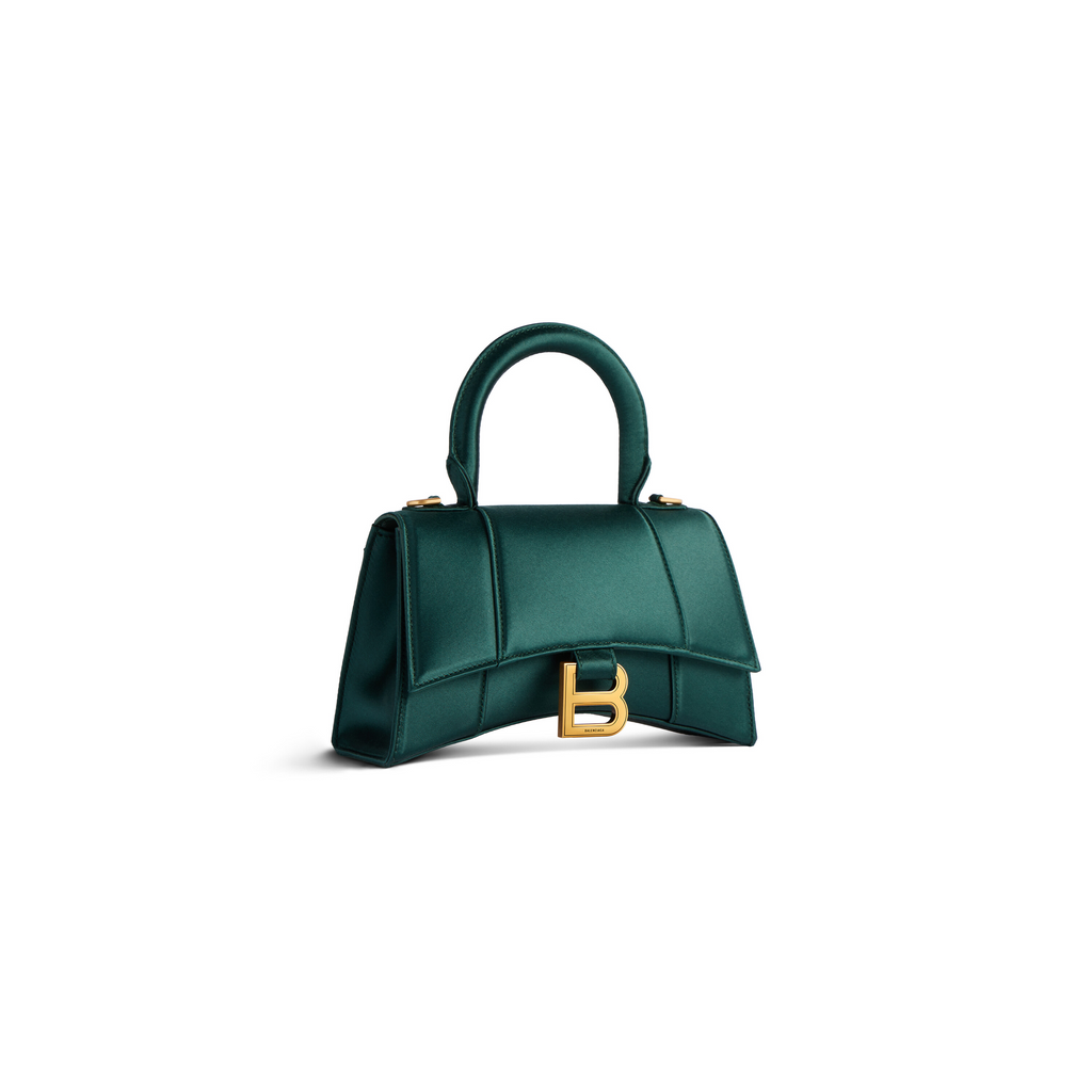 Hourglass Xs Handbag in Dark Green Balenciaga