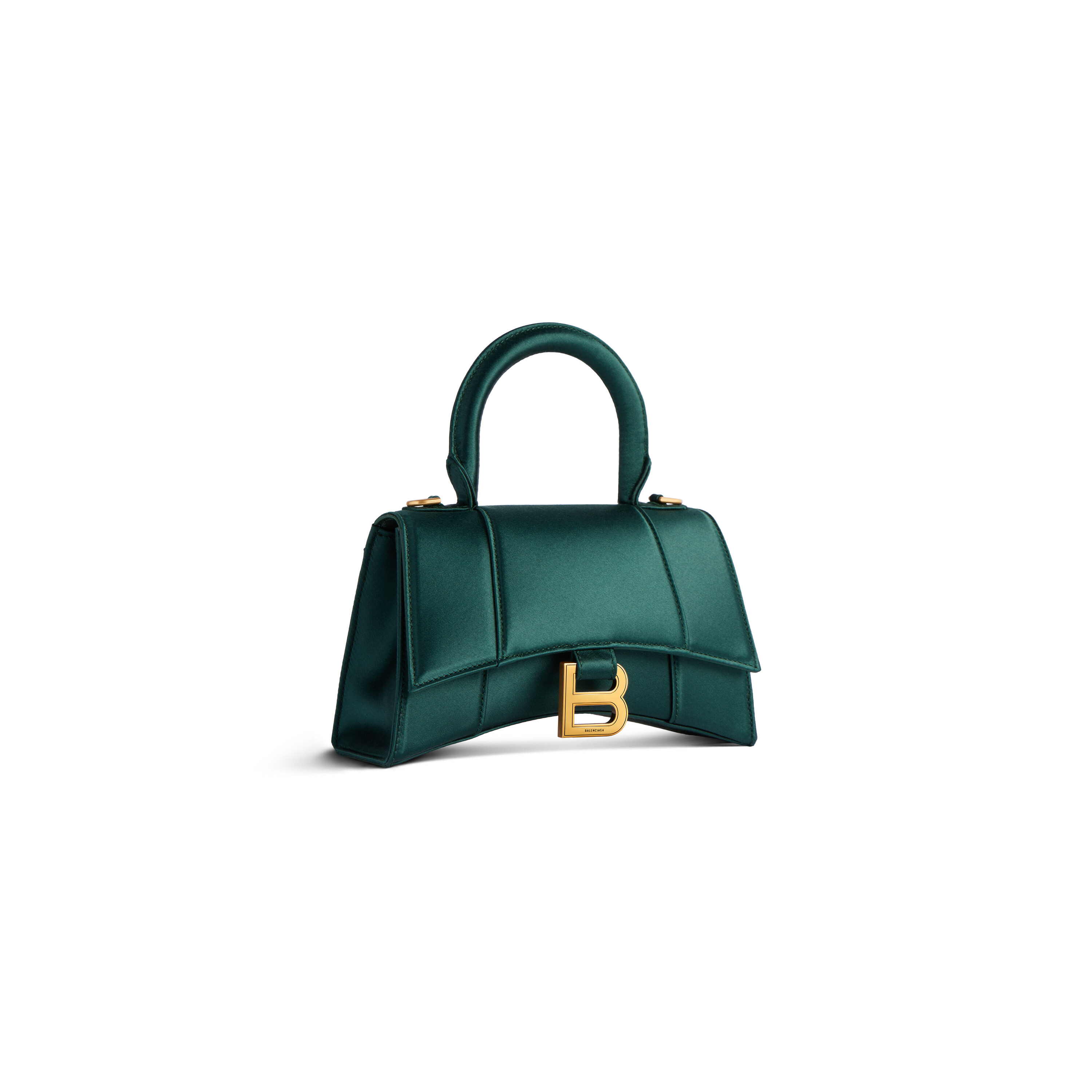Hourglass Xs Handbag in Dark Green Balenciaga