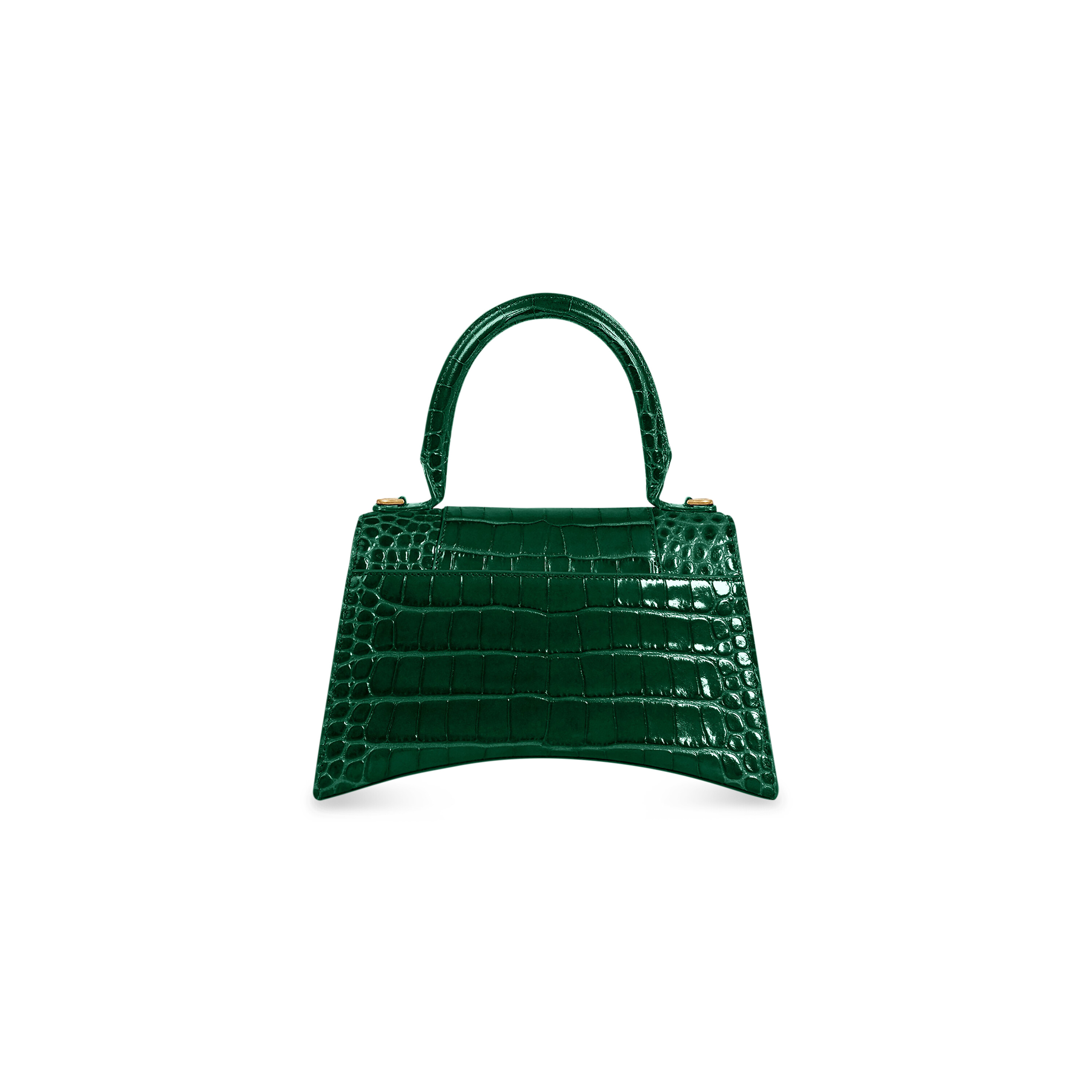 Hourglass Small Handbag Crocodile Embossed in White  Balenciaga