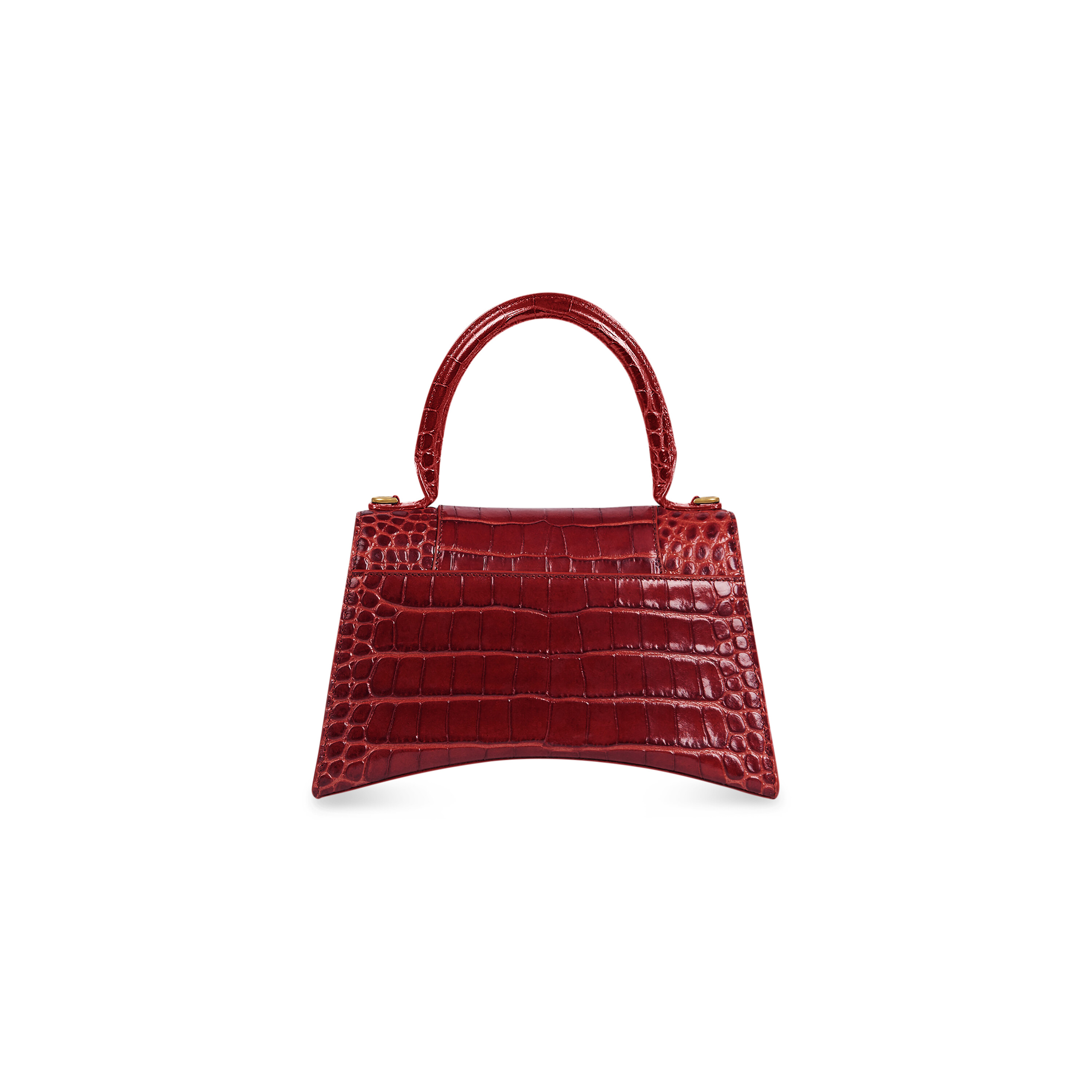 Hourglass Small Handbag Crocodile Embossed in White  Balenciaga