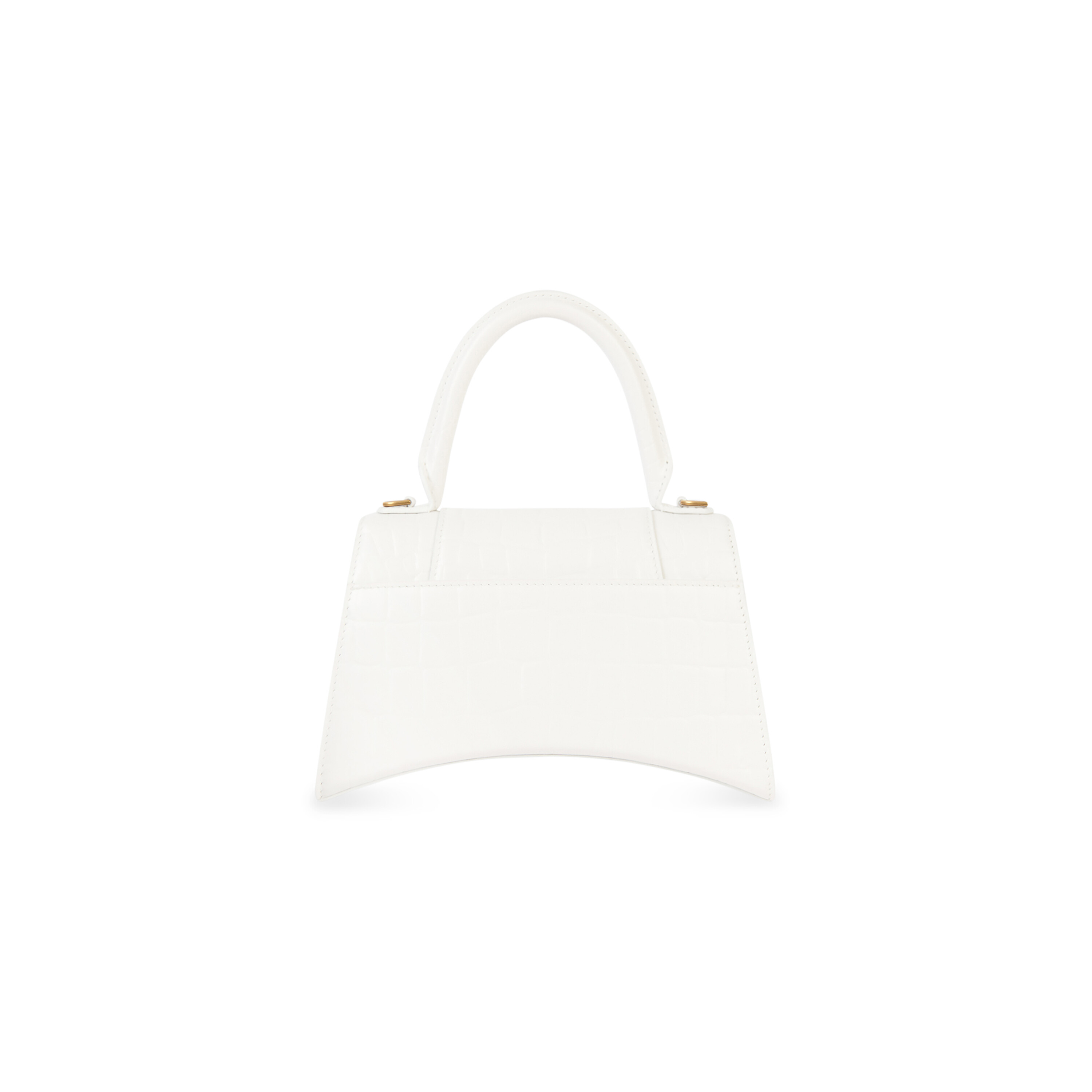 Hourglass Small Handbag Crocodile Embossed in White  Balenciaga