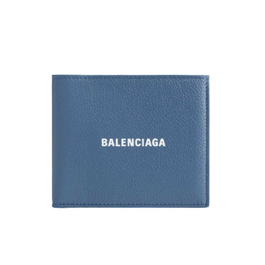 Mens Cash Square Folded Wallet in Blue Balenciaga