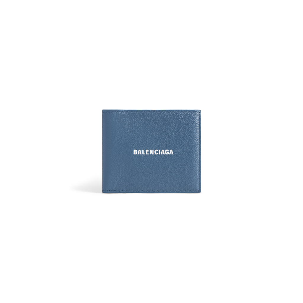 Mens Cash Square Folded Wallet in Blue Balenciaga