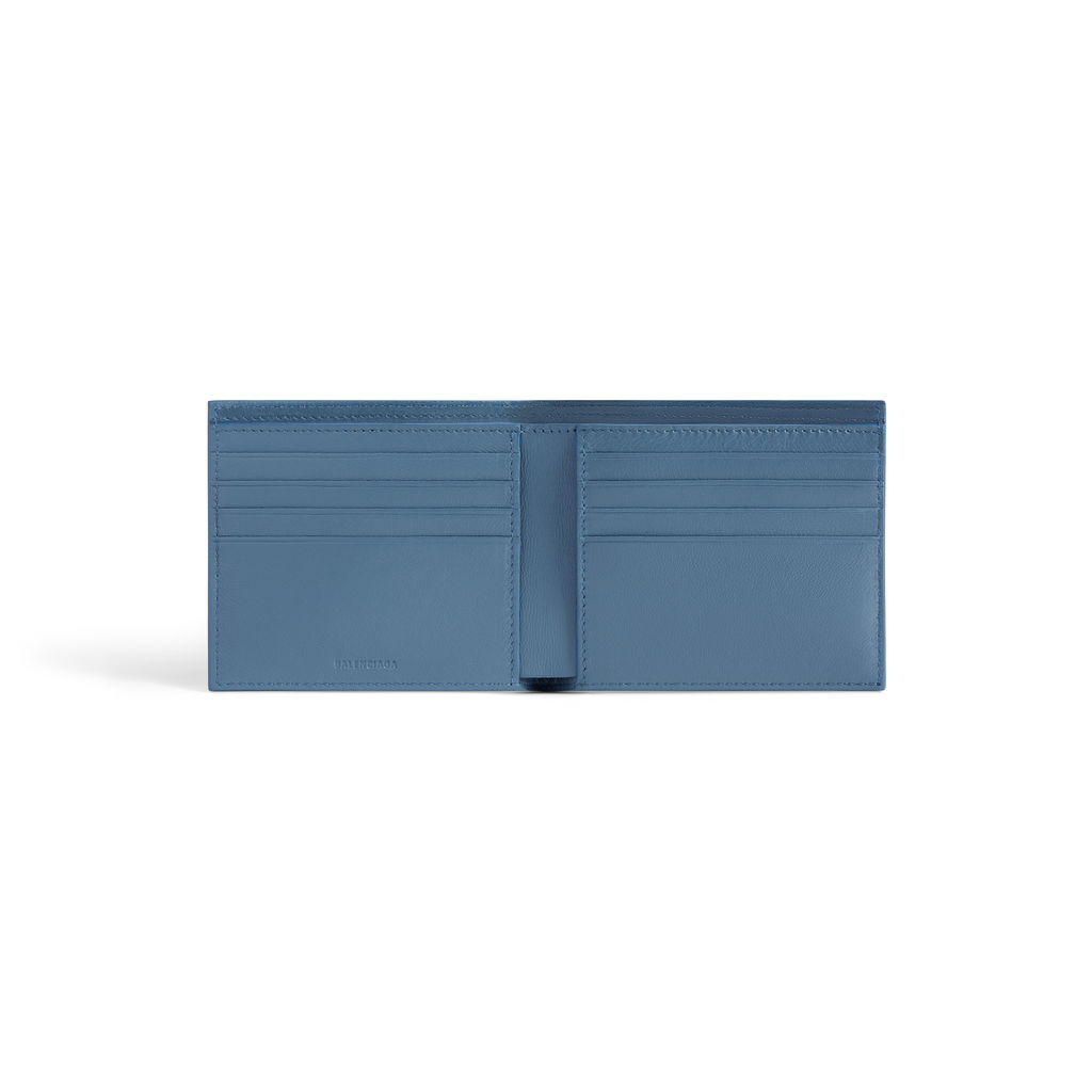 Mens Cash Square Folded Wallet in Blue Balenciaga