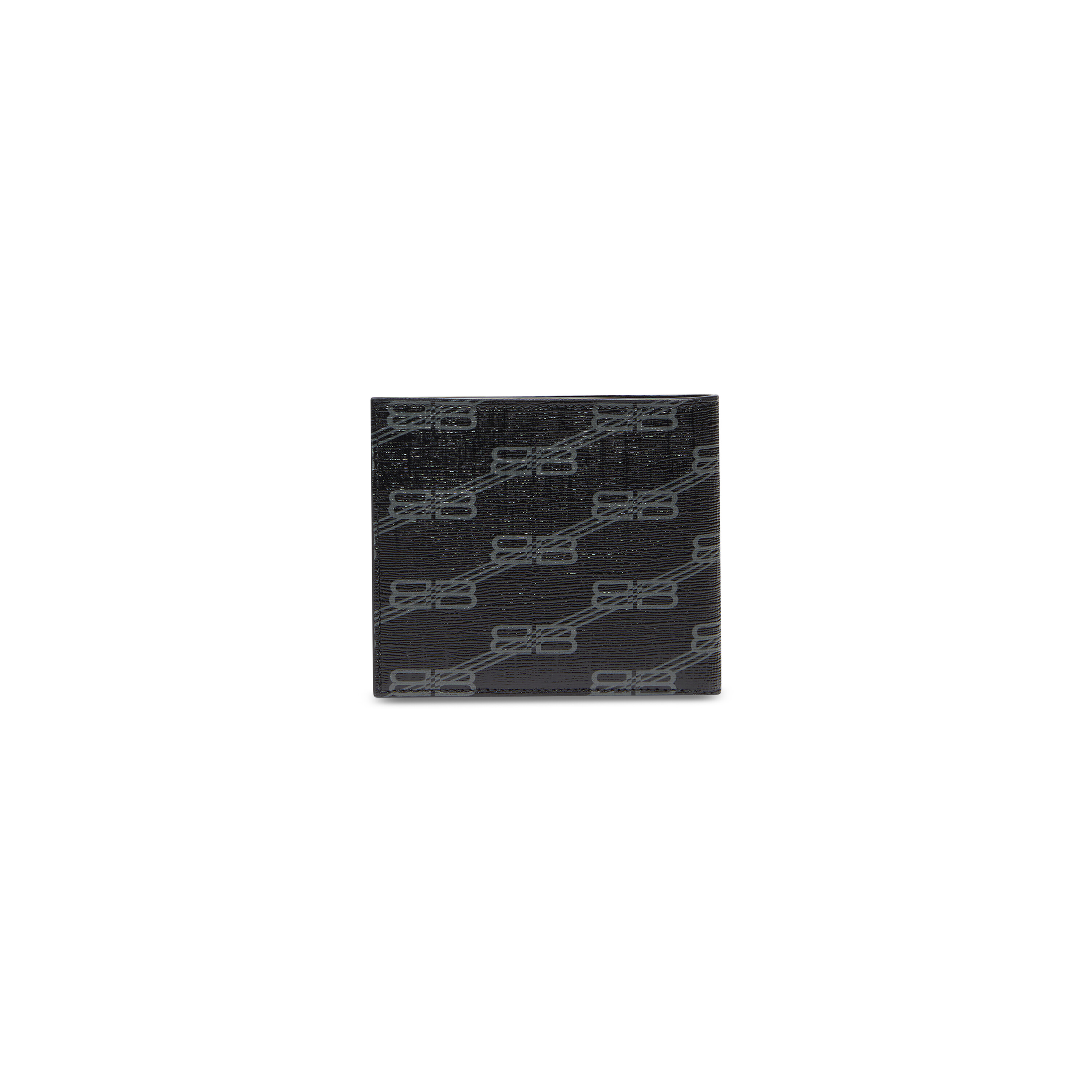 Balenciaga Square Folded Wallet Bb Monogram Coated Canvas in Black