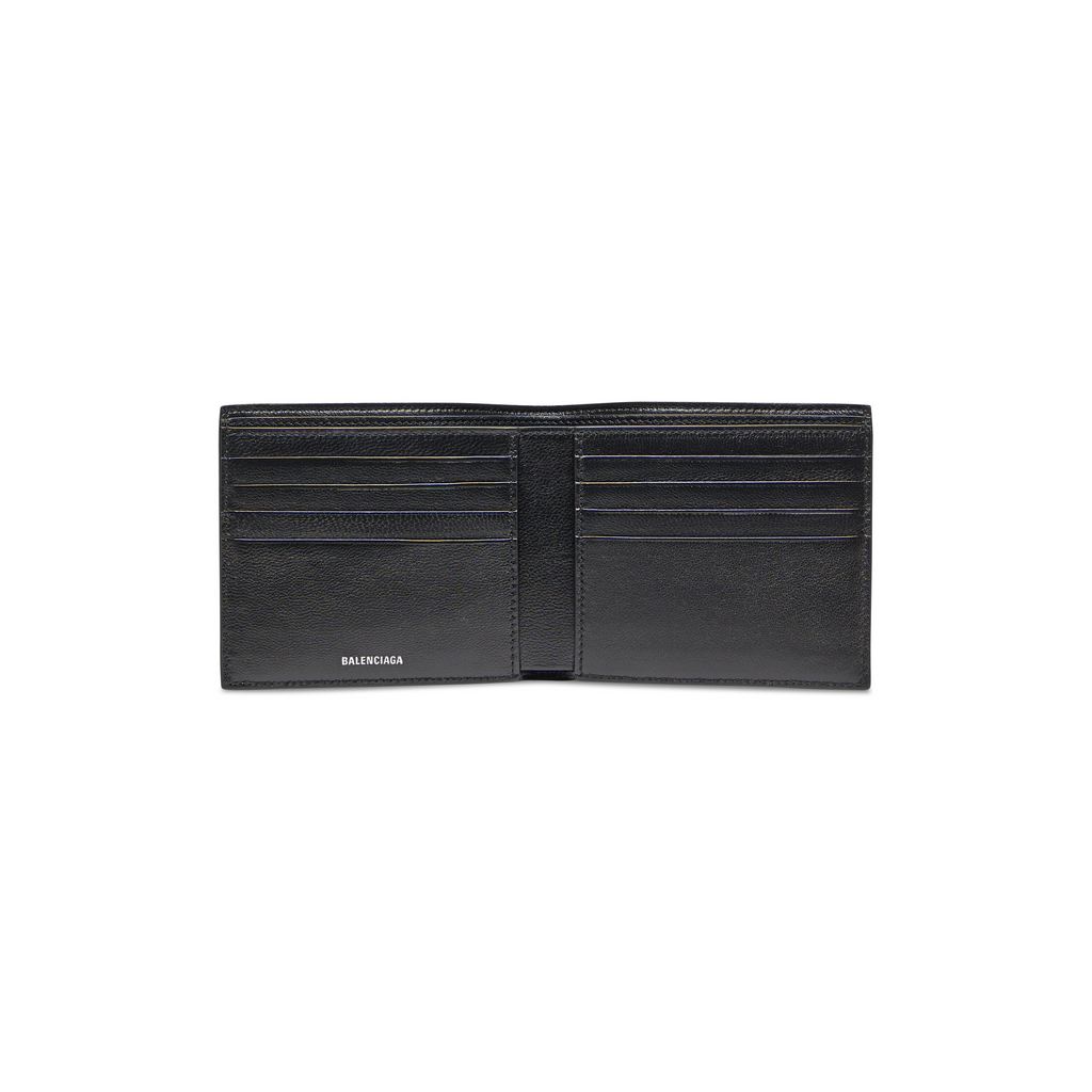 Balenciaga Square Folded Wallet Bb Monogram Coated Canvas in Black