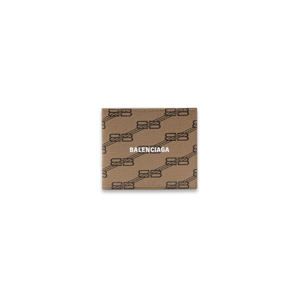 Balenciaga Square Folded Wallet Bb Monogram Coated Canvas in Beige