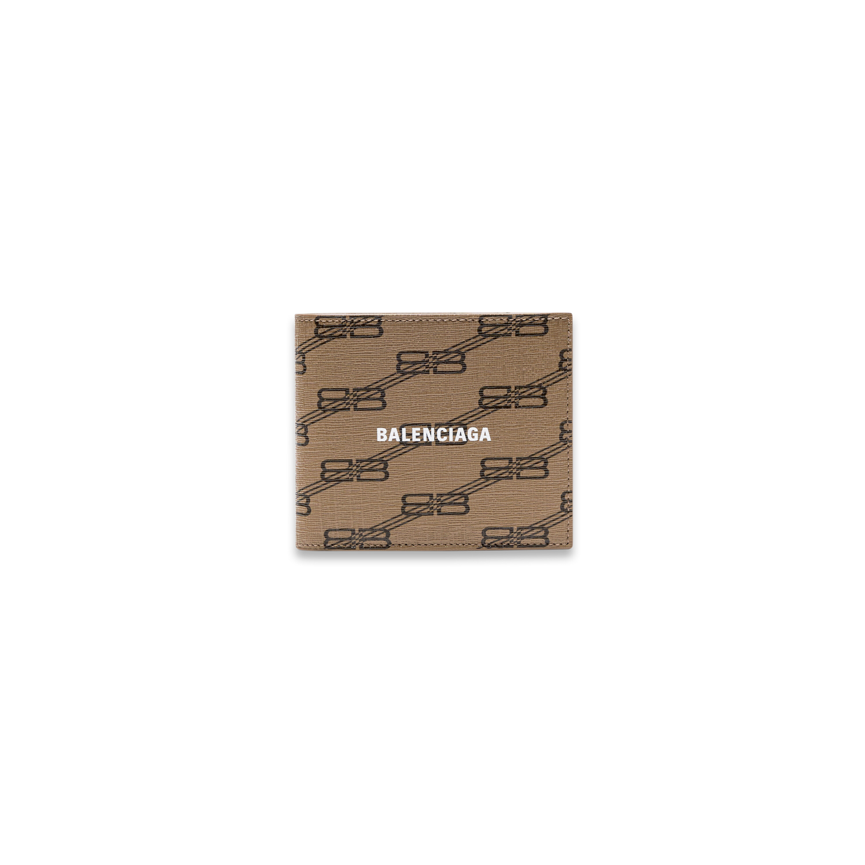 Balenciaga Square Folded Wallet Bb Monogram Coated Canvas in Beige