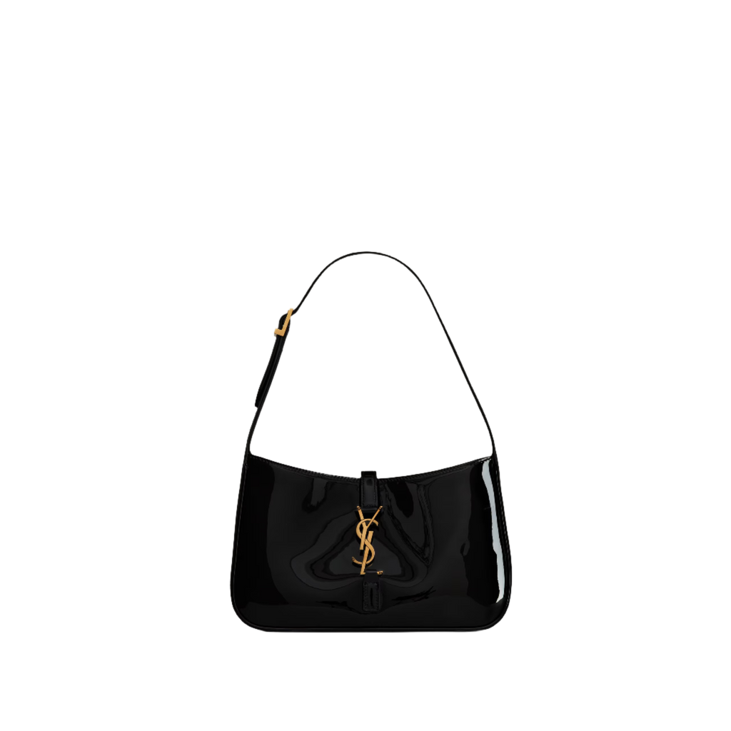 SAINT LAURENT YSL 7 IN PATENT LEATHER BLACK