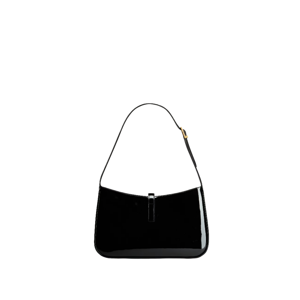 SAINT LAURENT YSL 7 IN PATENT LEATHER BLACK