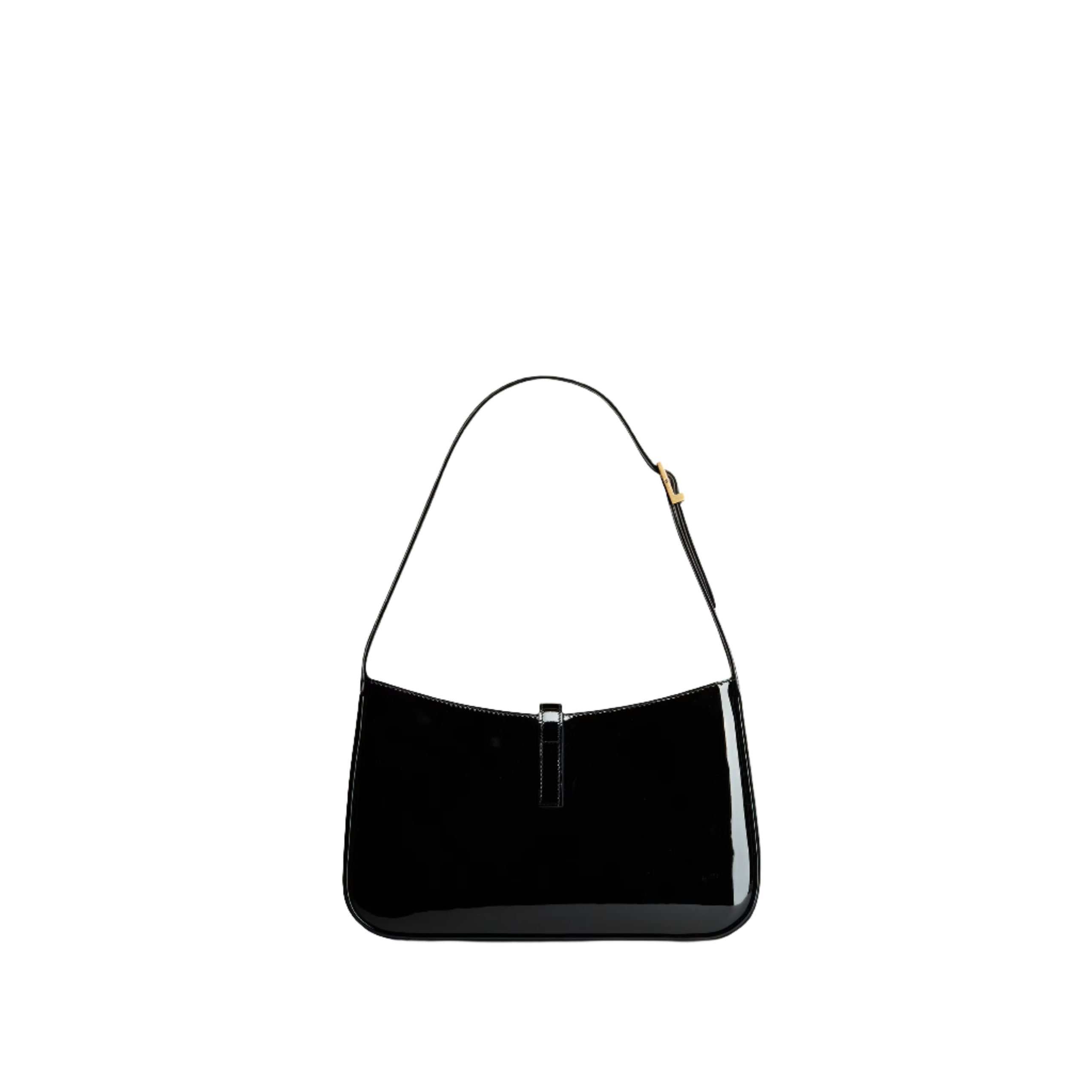 SAINT LAURENT YSL 7 IN PATENT LEATHER BLACK