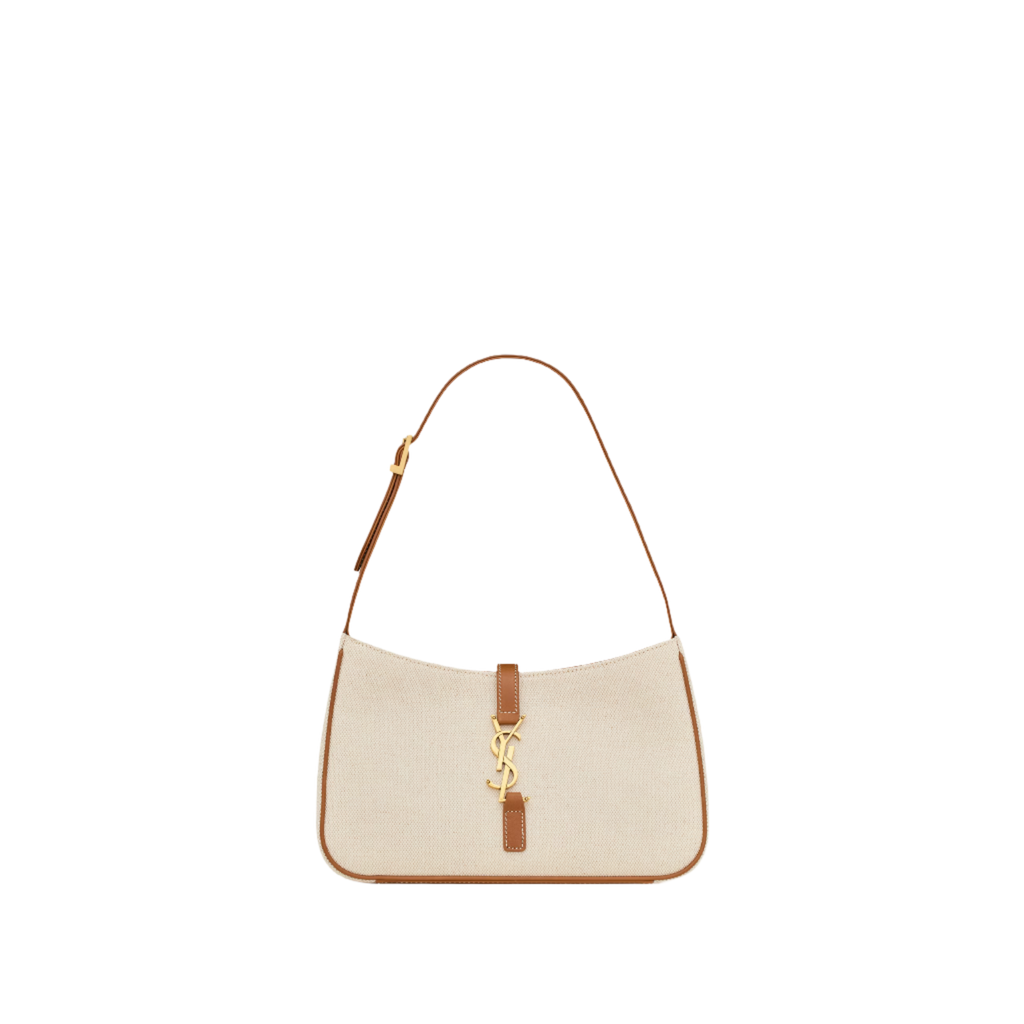 SAINT LAURENT YSL 7 IN CANVAS AND LEATHER