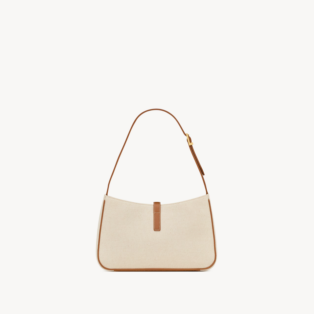 SAINT LAURENT YSL 7 IN CANVAS AND LEATHER