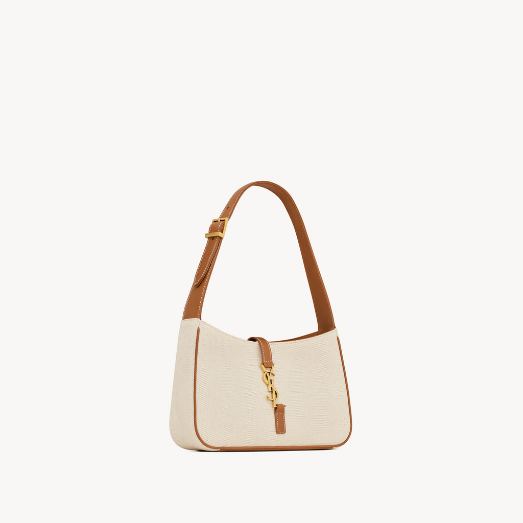 SAINT LAURENT YSL 7 IN CANVAS AND LEATHER