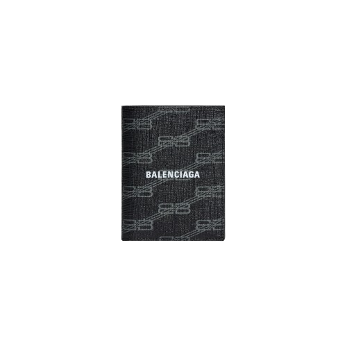 Men_s Signature Vertical Bifold Wallet Bb Monogram Coated Canvas in Black_grey _ Balenciaga