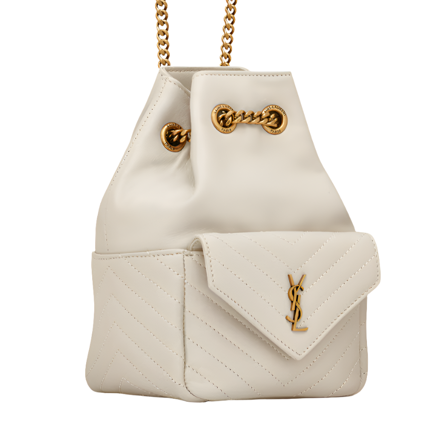 SAINT LAURENT YSL MINI JOE IN LAMBSKIN WHITE