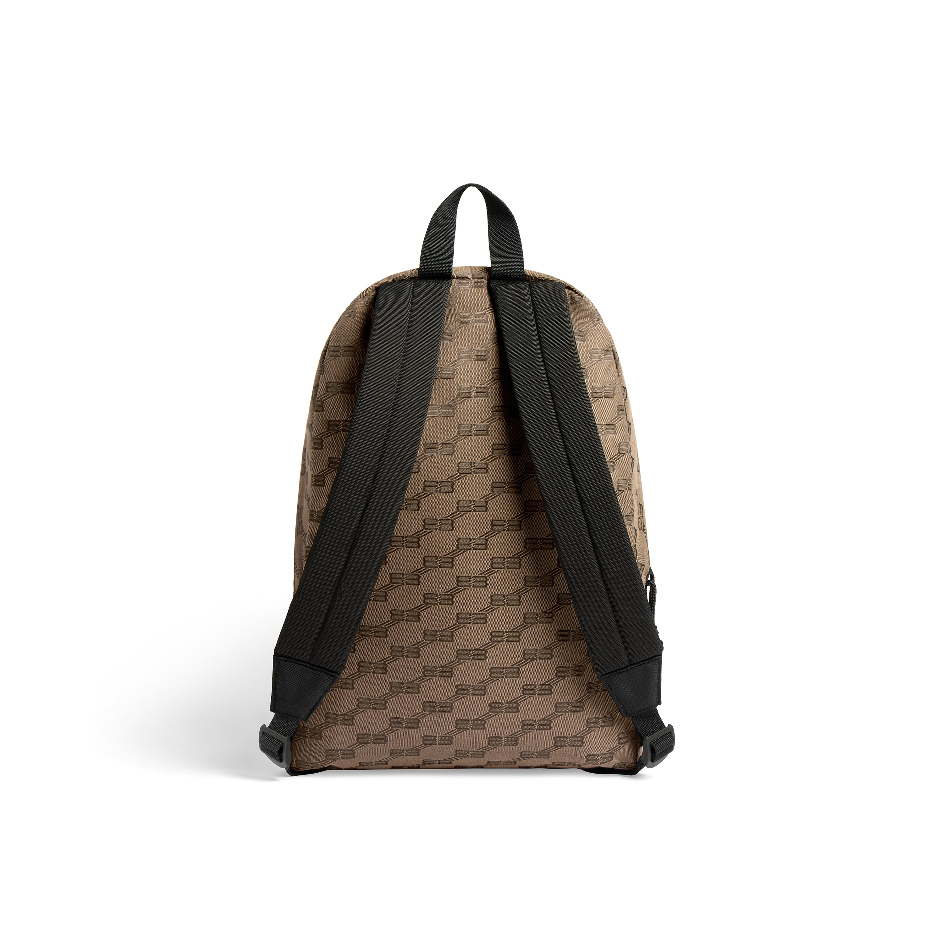 Mens Signature Medium Backpack Bb Monogram Jacquard Canvas in Beige Balenciaga
