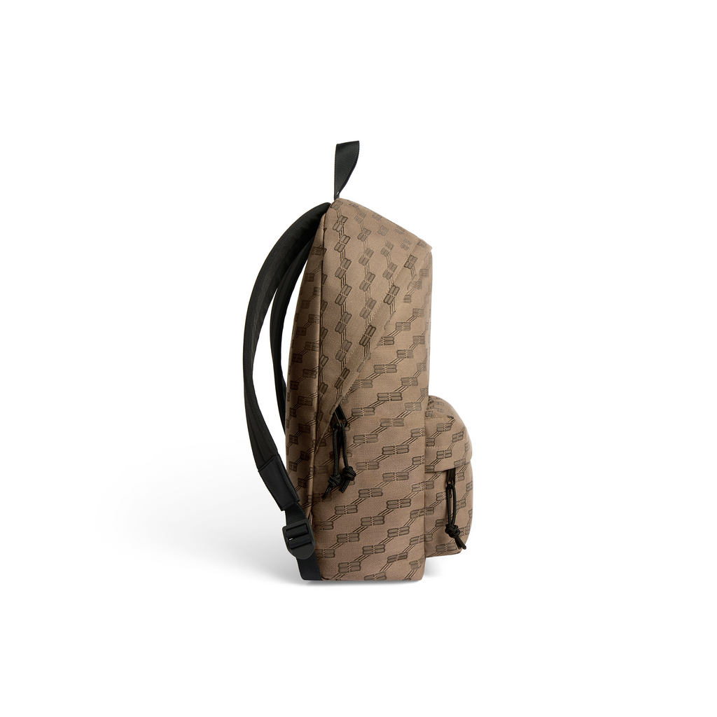 Mens Signature Medium Backpack Bb Monogram Jacquard Canvas in Beige Balenciaga