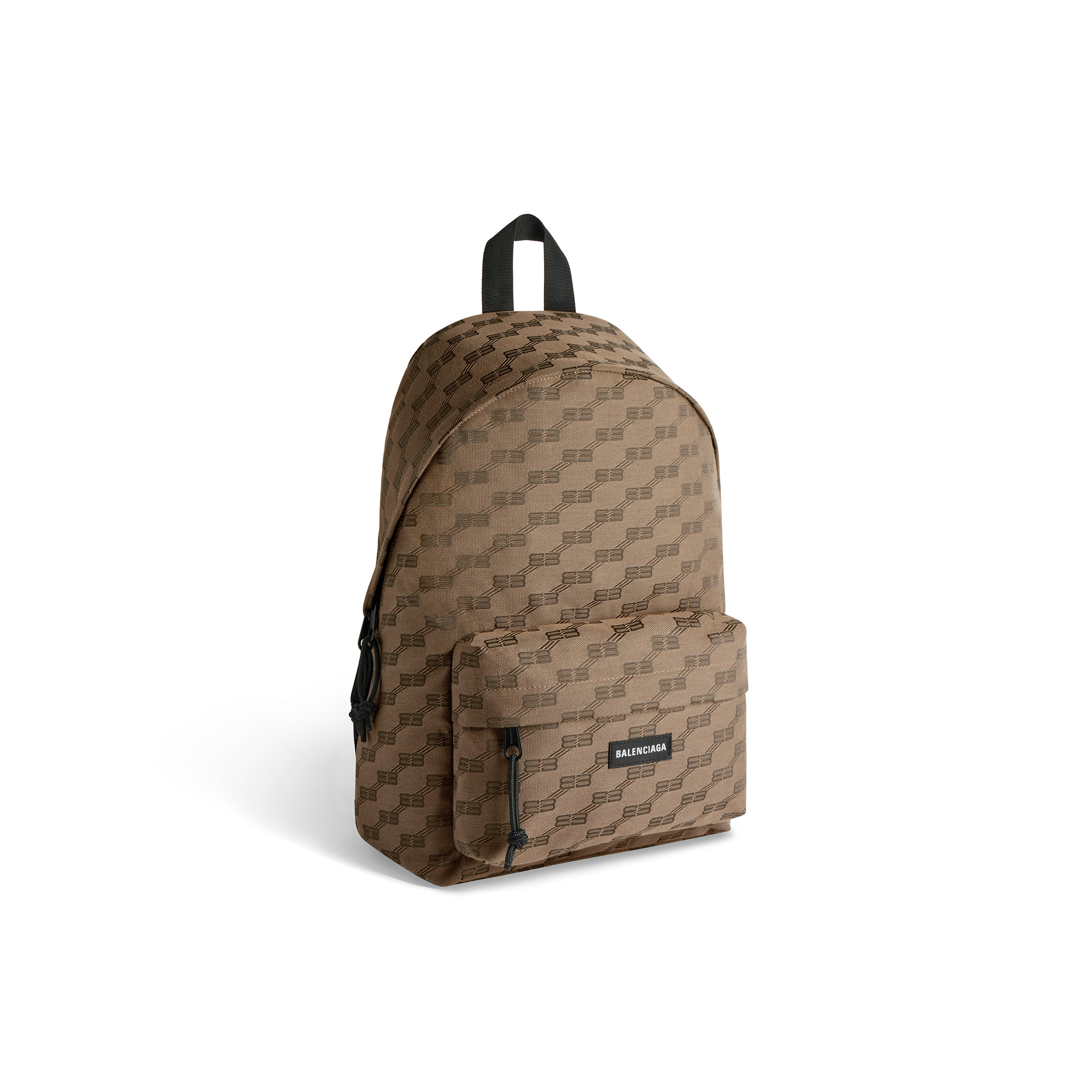 Mens Signature Medium Backpack Bb Monogram Jacquard Canvas in Beige Balenciaga