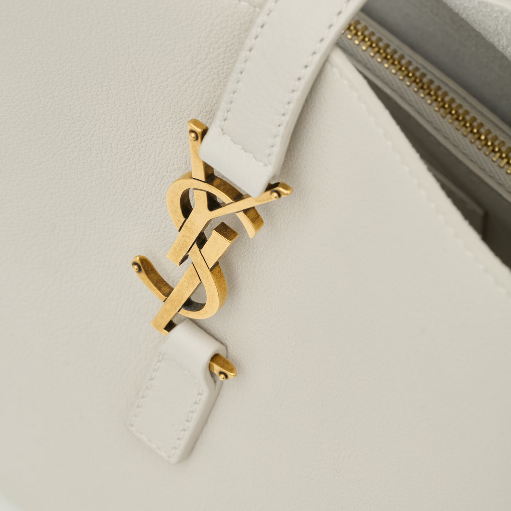 SAINT LAURENT YSL SUPPLE SMALL IN GRAINED LEATHER WHITE