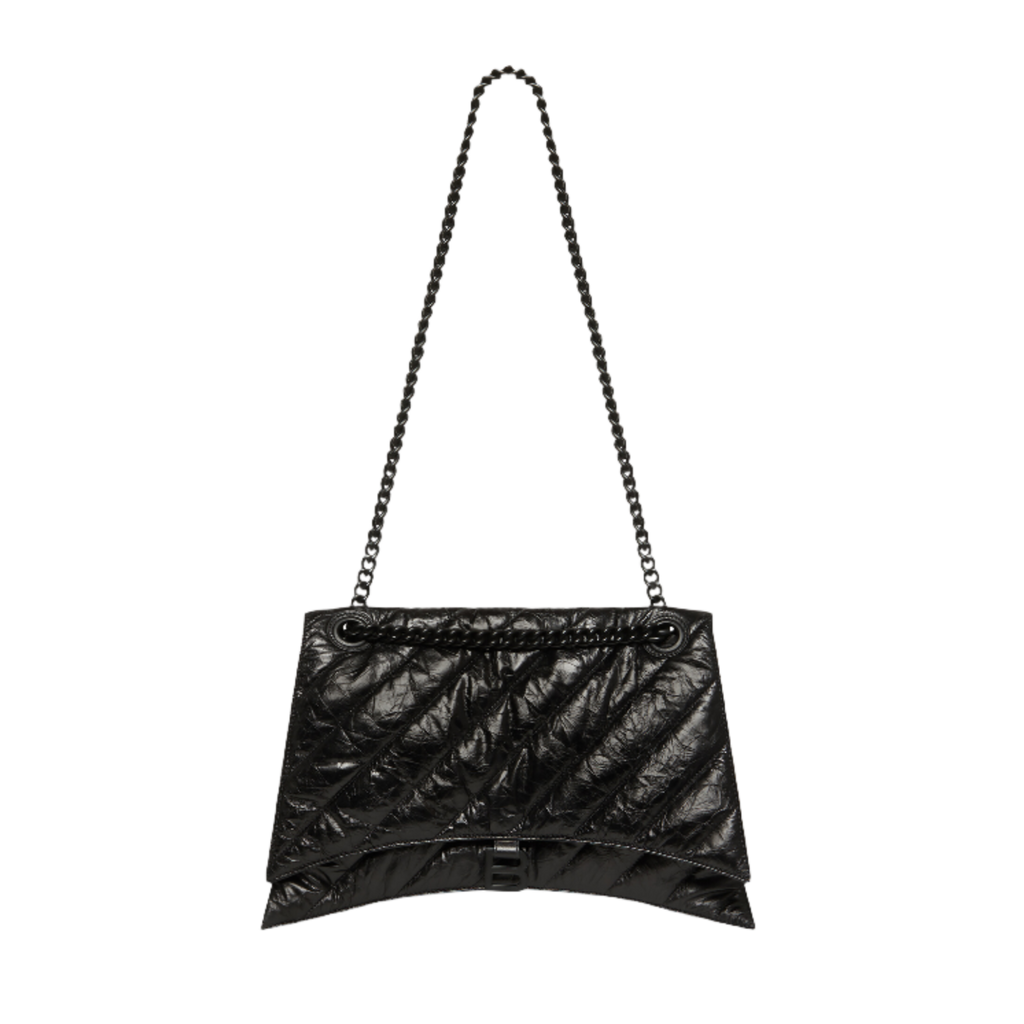 Crush Large Chain Bag Quilted in Black  Balenciaga