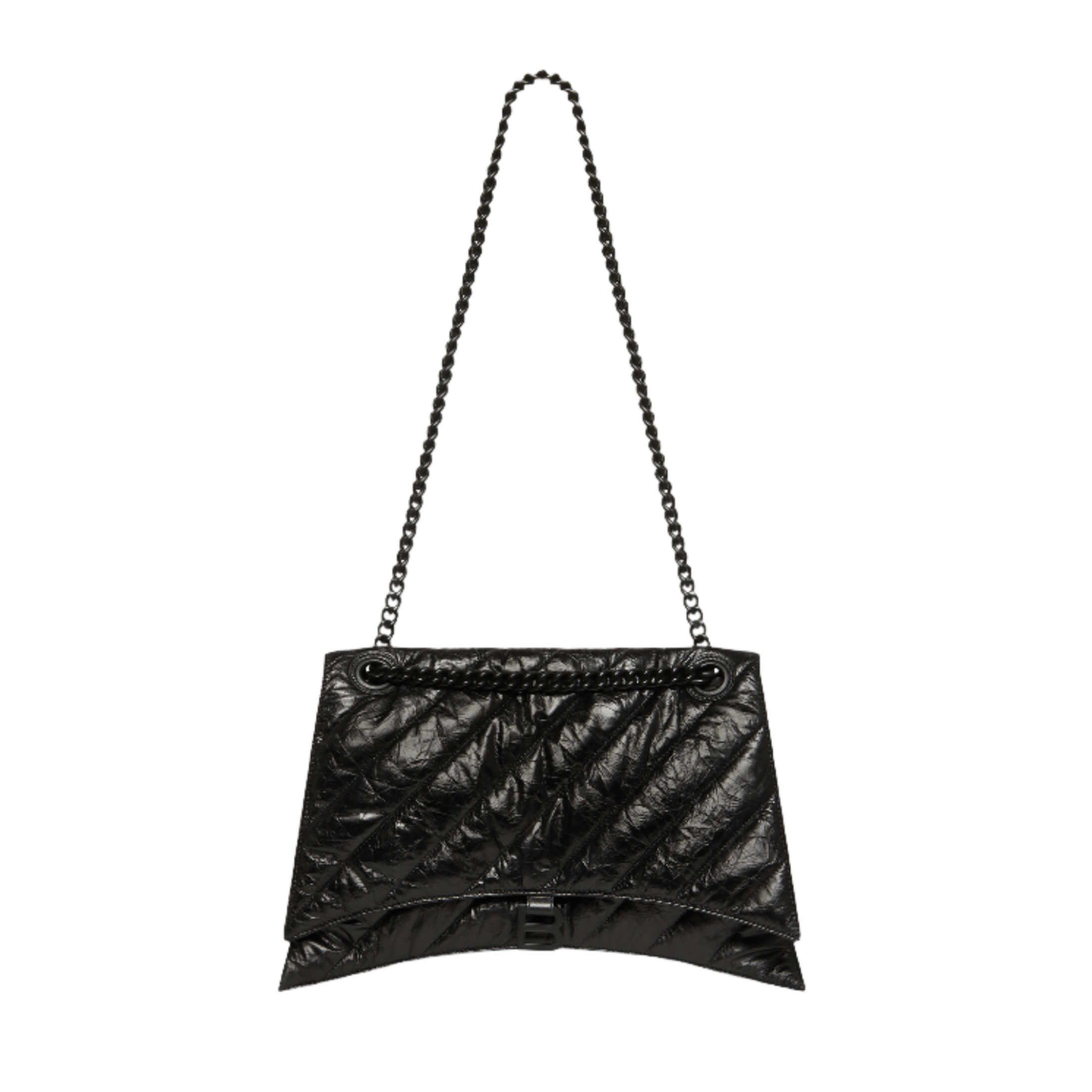 Crush Large Chain Bag Quilted in Black  Balenciaga
