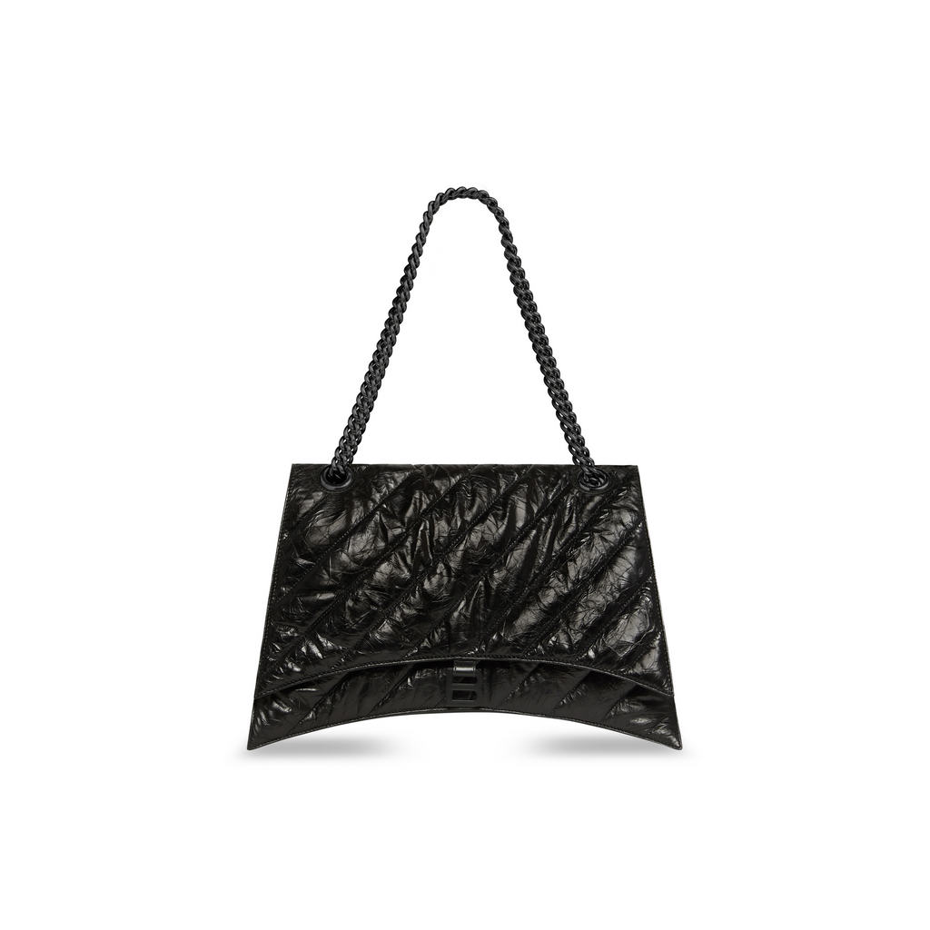 Crush Large Chain Bag Quilted in Black  Balenciaga