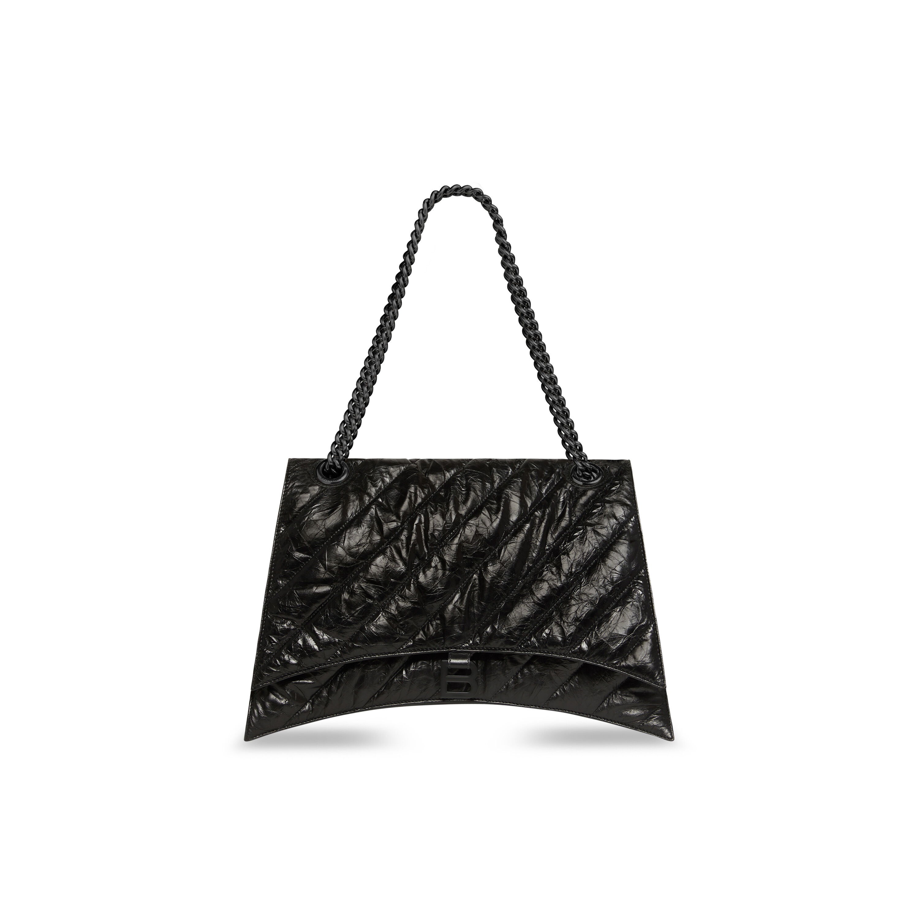 Crush Large Chain Bag Quilted in Black  Balenciaga