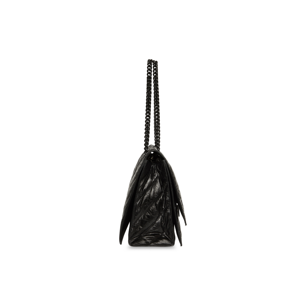 Crush Large Chain Bag Quilted in Black  Balenciaga