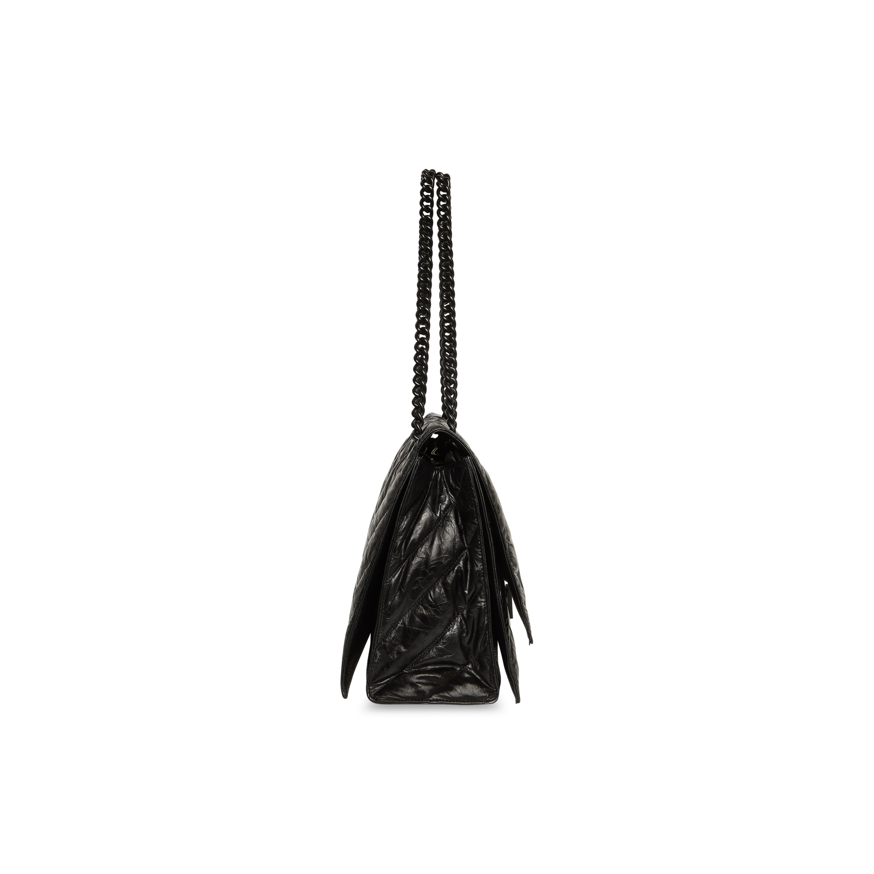 Crush Large Chain Bag Quilted in Black  Balenciaga