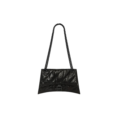 Crush Small Chain Bag Quilted in Black Balenciaga