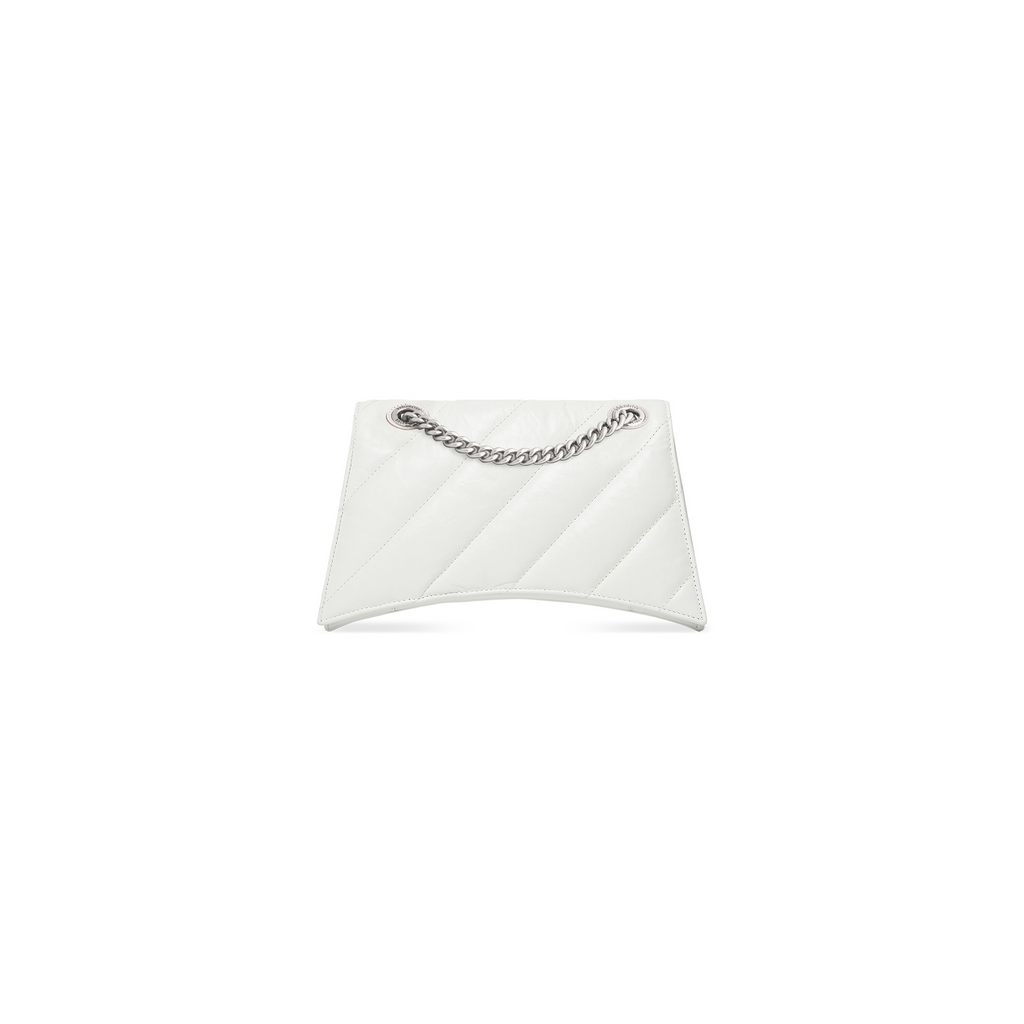 Crush Small Chain Bag Quilted in Optic White Balenciaga