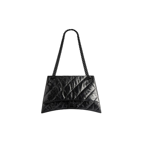 Crush Medium Chain Bag Quilted in Black Balenciaga