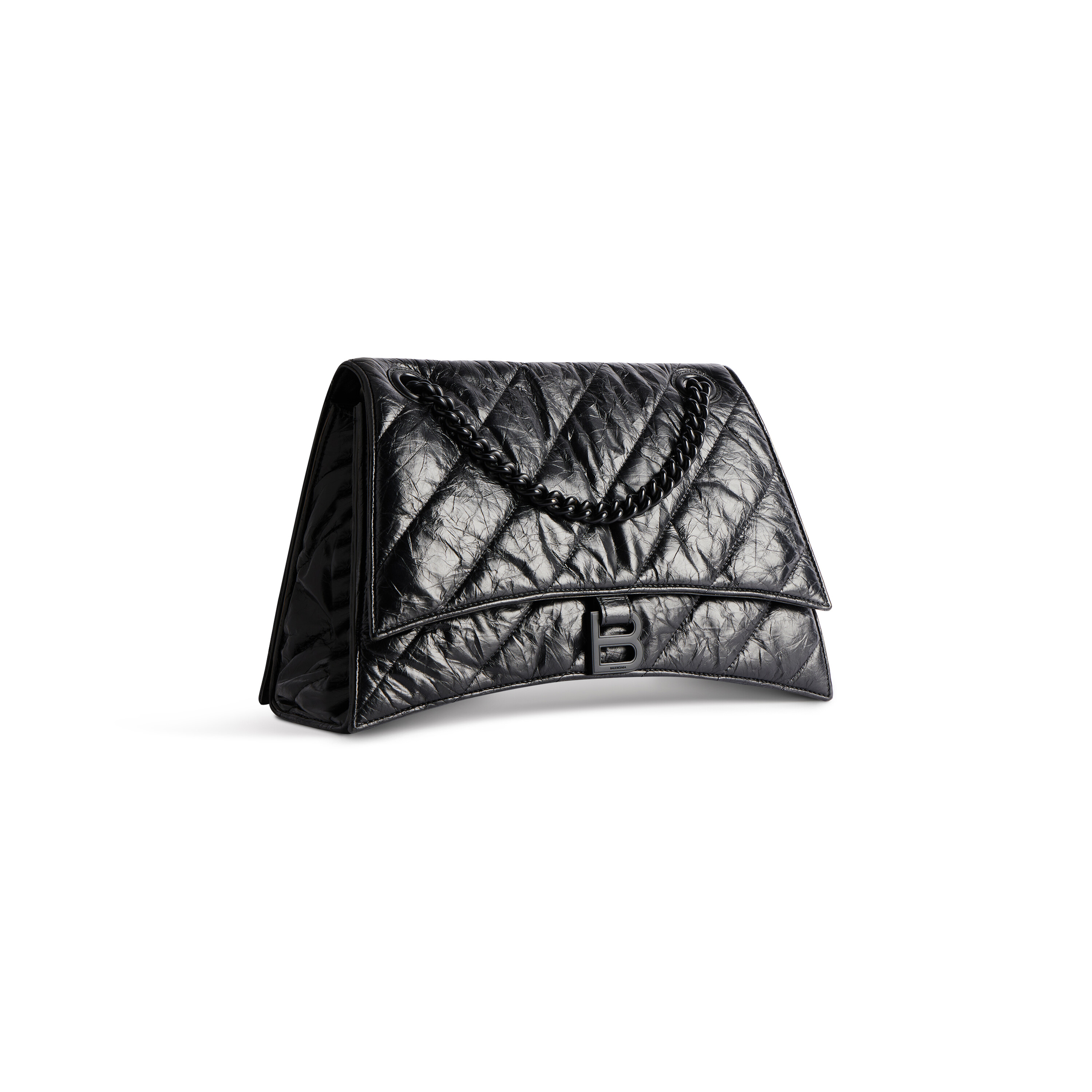 Crush Medium Chain Bag Quilted in Black Balenciaga