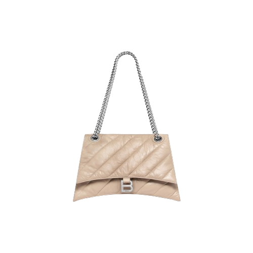 Womens Crush Medium Chain Bag Quilted in Brown Balenciaga