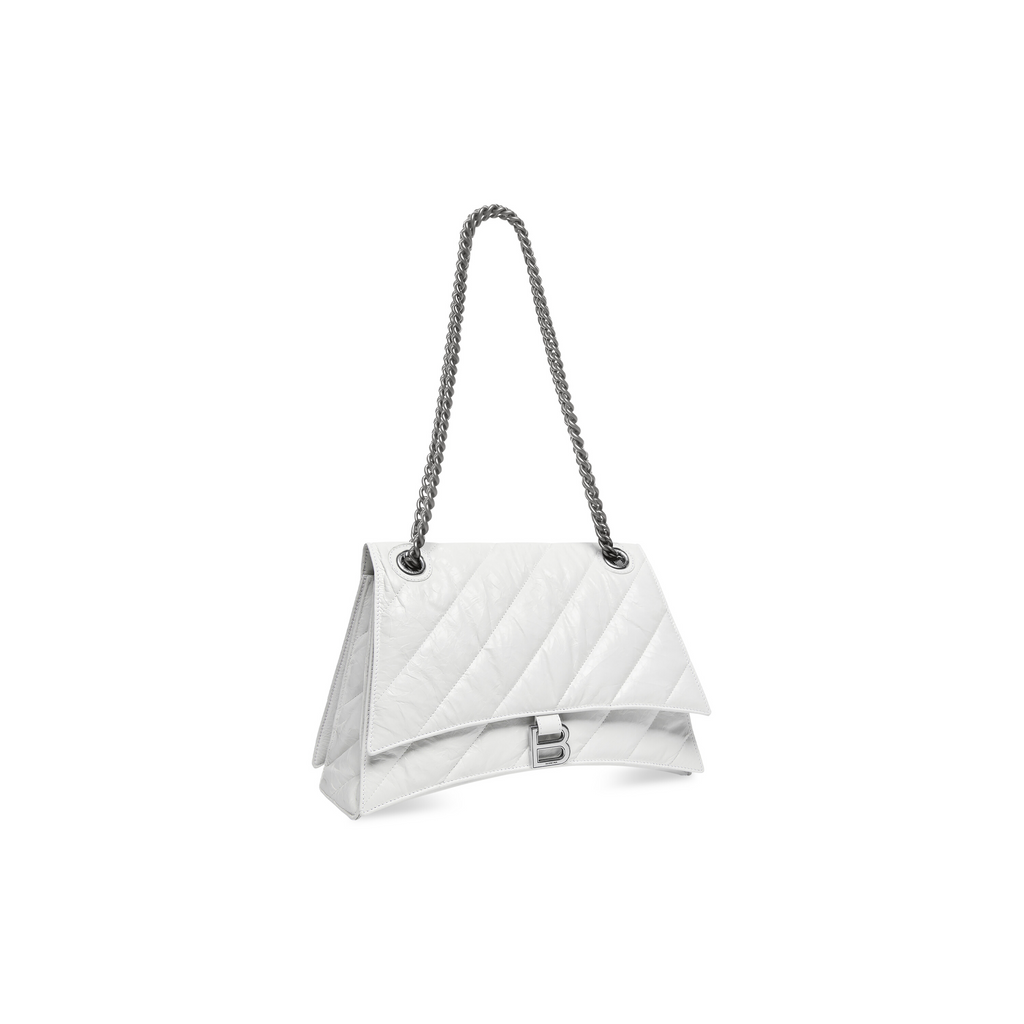 Womens Crush Medium Chain Bag Quilted in Brown Balenciaga