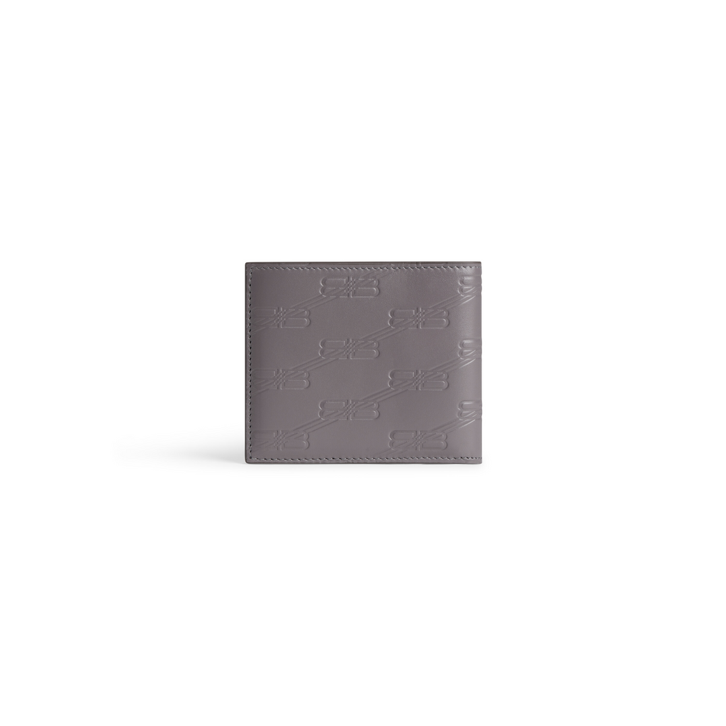 Balenciaga Mens Embossed Monogram Square Folded Wallet Box in Black