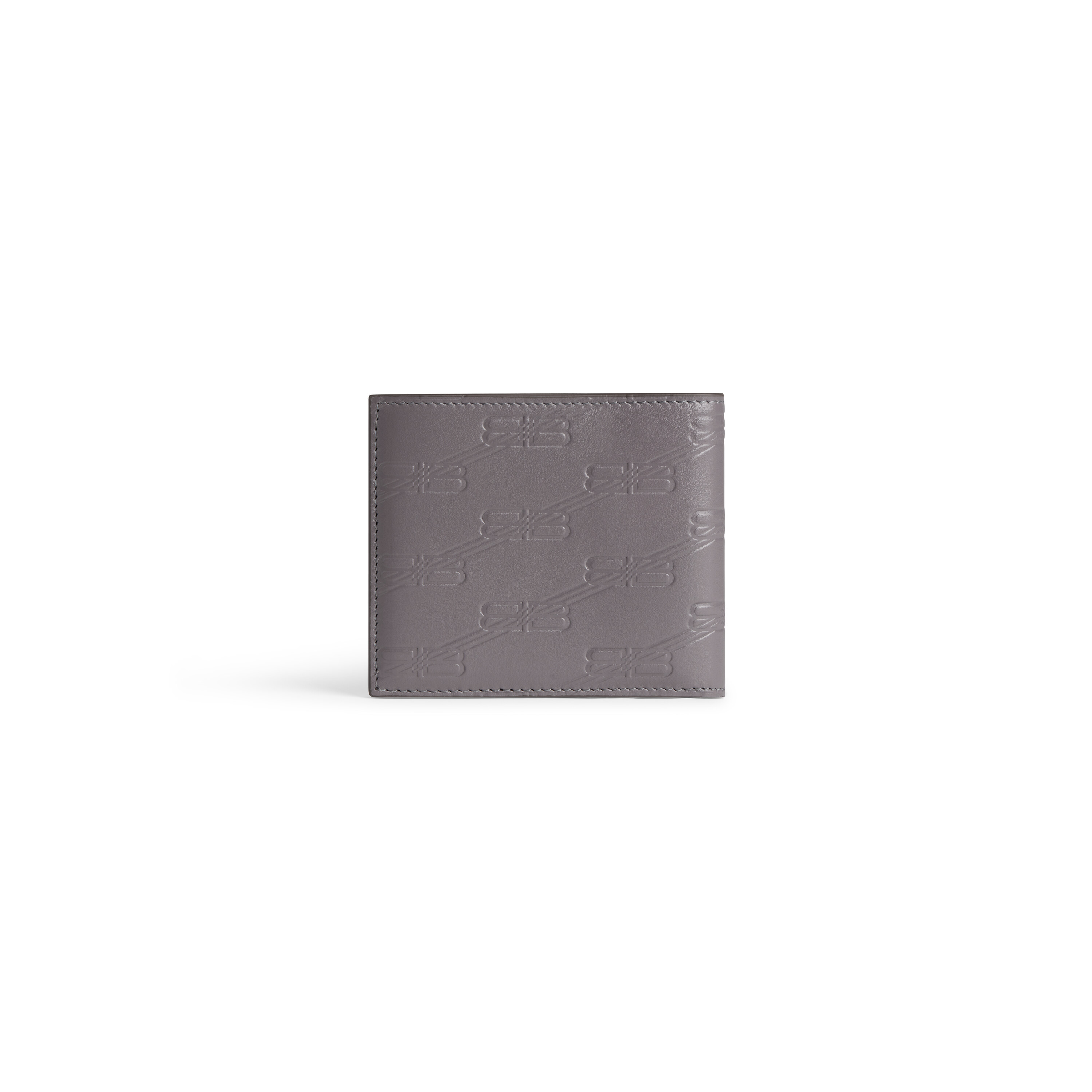 Balenciaga Mens Embossed Monogram Square Folded Wallet Box in Black