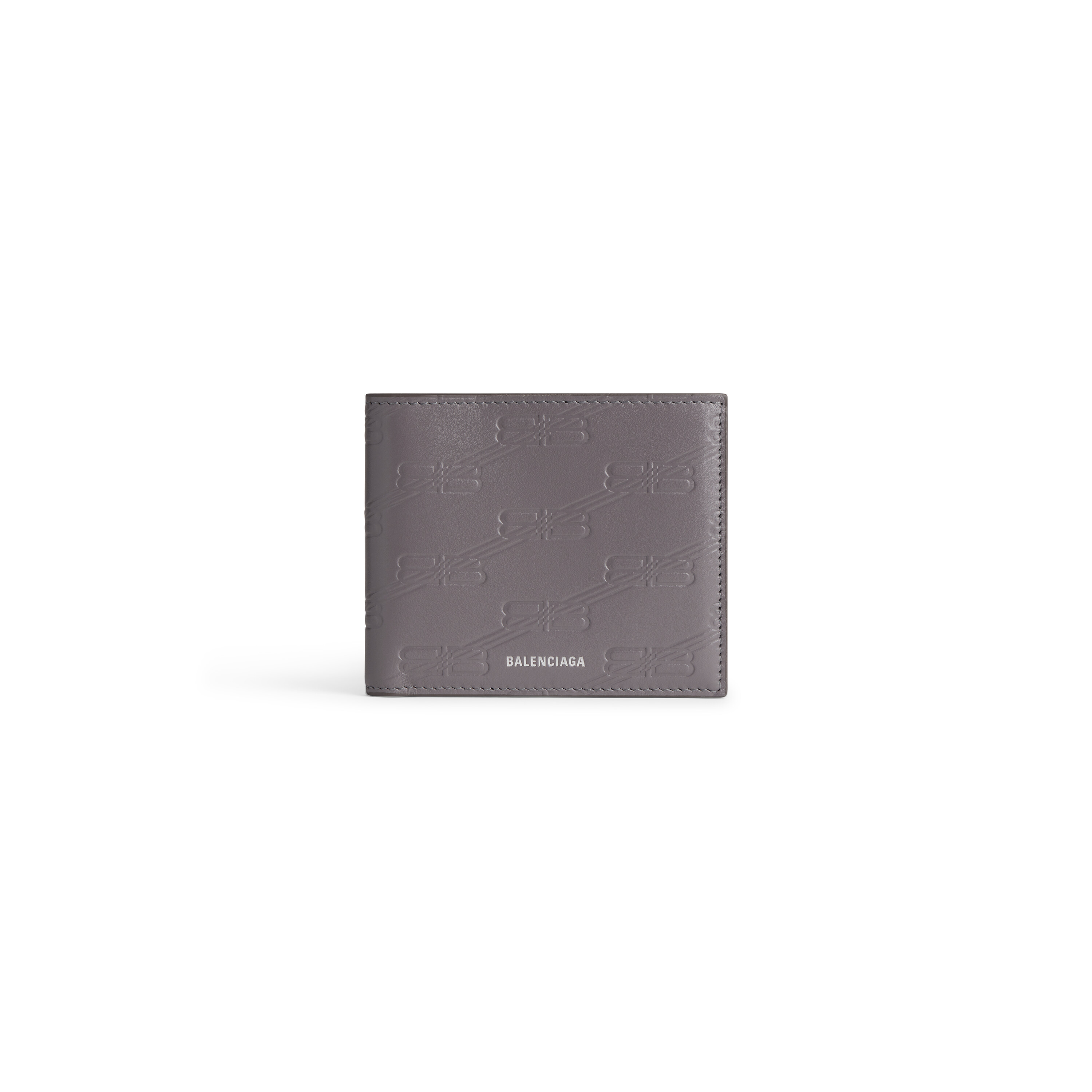 Balenciaga Mens Embossed Monogram Square Folded Wallet Box in Black