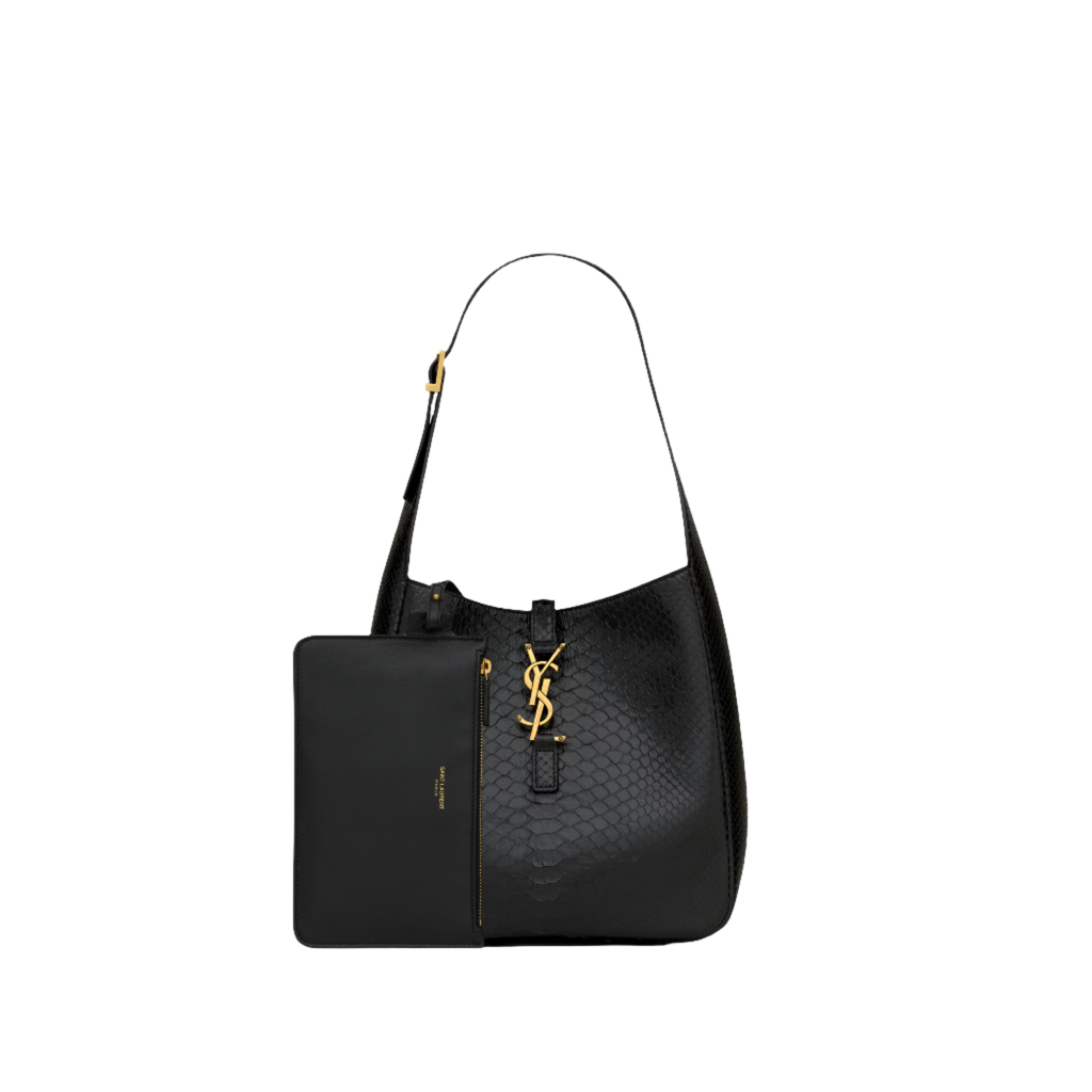 SAINT LAURENT YSL SUPPLE IN PYTHON BLACK