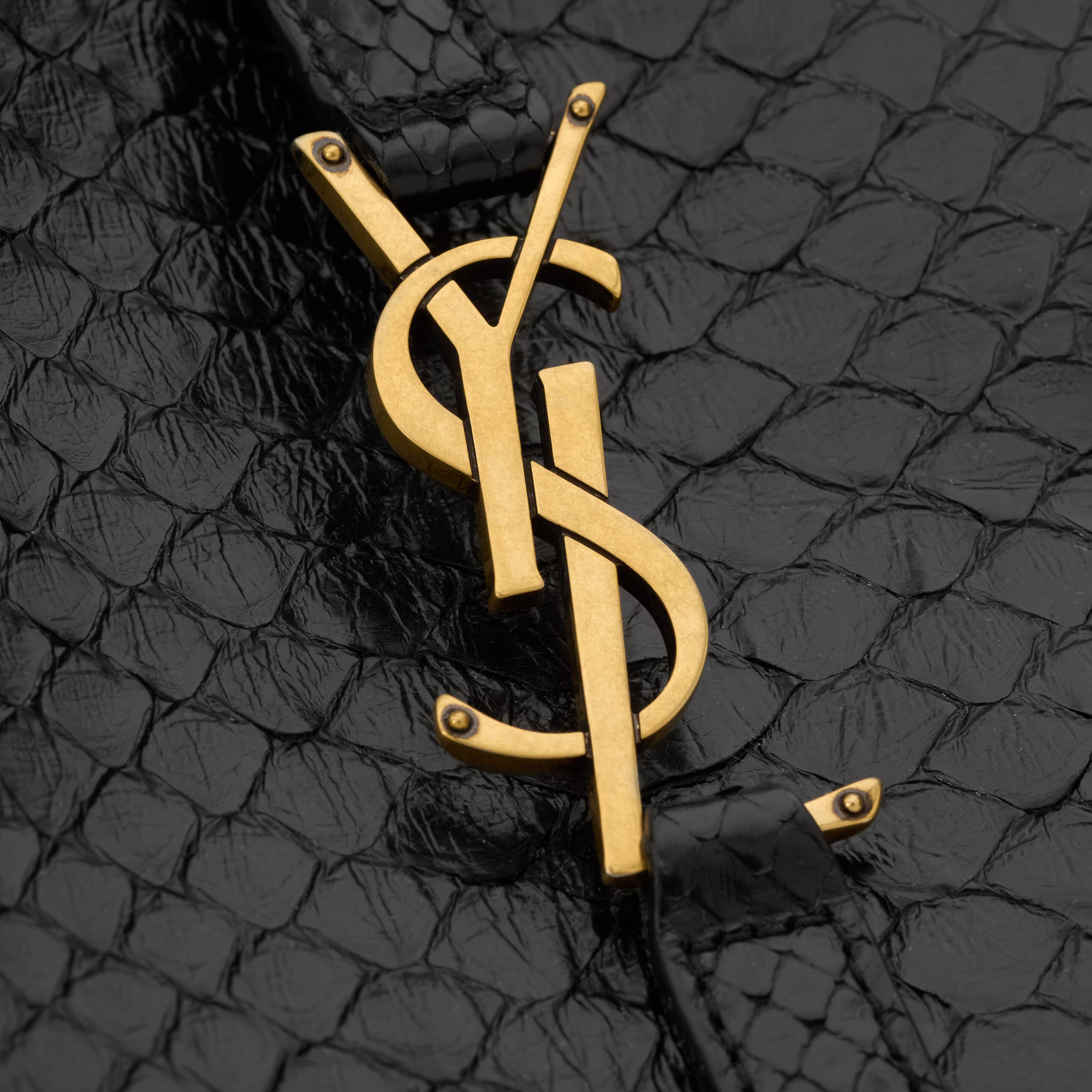 SAINT LAURENT YSL SUPPLE IN PYTHON BLACK