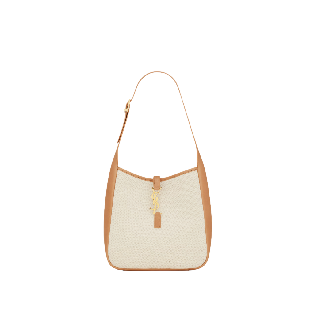 SAINT LAURENT YSL supple in canvas and smooth leather