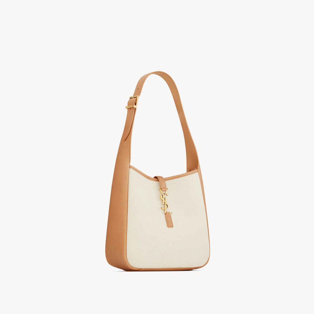 SAINT LAURENT YSL supple in canvas and smooth leather