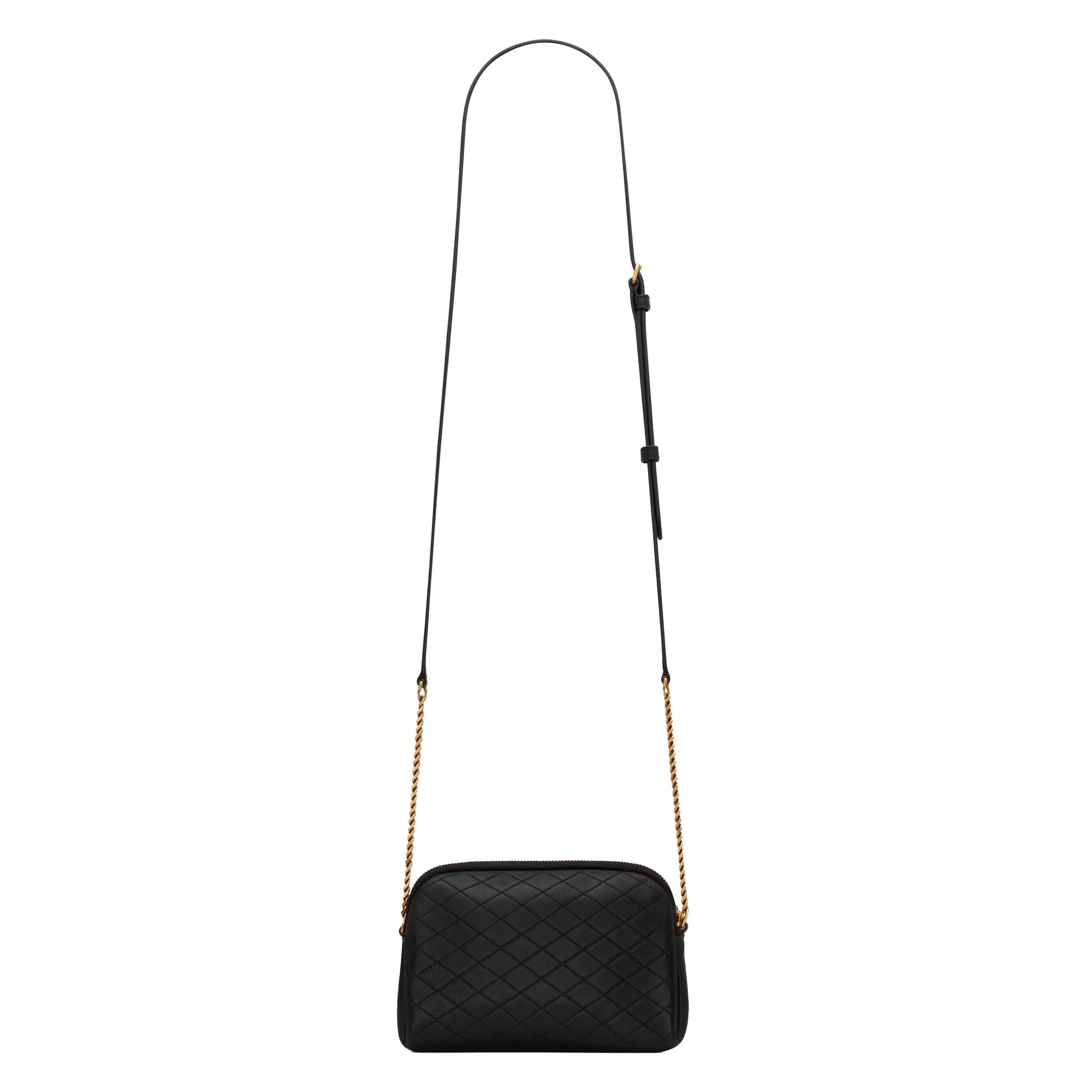 SAINT LAURENT YSL GABY ZIPPED POUCH IN QUILTED LAMBSKIN BLACK