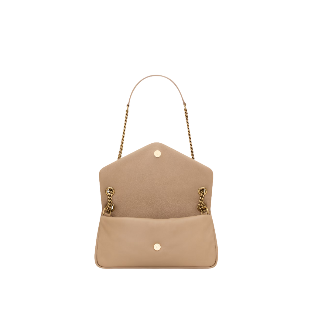 SAINT LAURENT YSL CALYPSO SMALL IN PLUNGED LAMBSKIN BEIGE