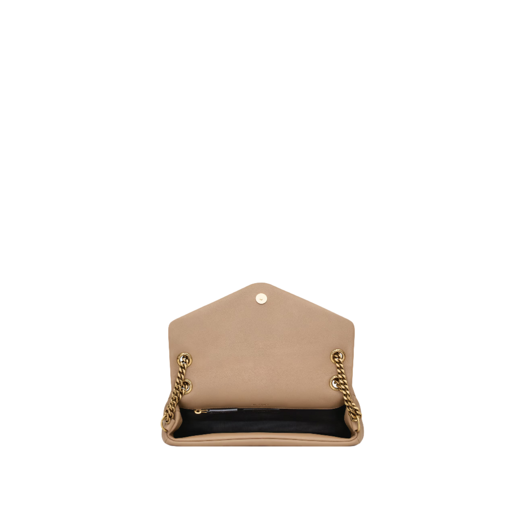 SAINT LAURENT YSL CALYPSO SMALL IN PLUNGED LAMBSKIN BEIGE