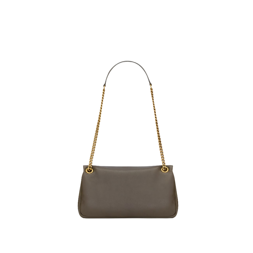 SAINT LAURENT YSL CALYPSO SMALL IN PLUNGED LAMBSKIN ARMY GREEN