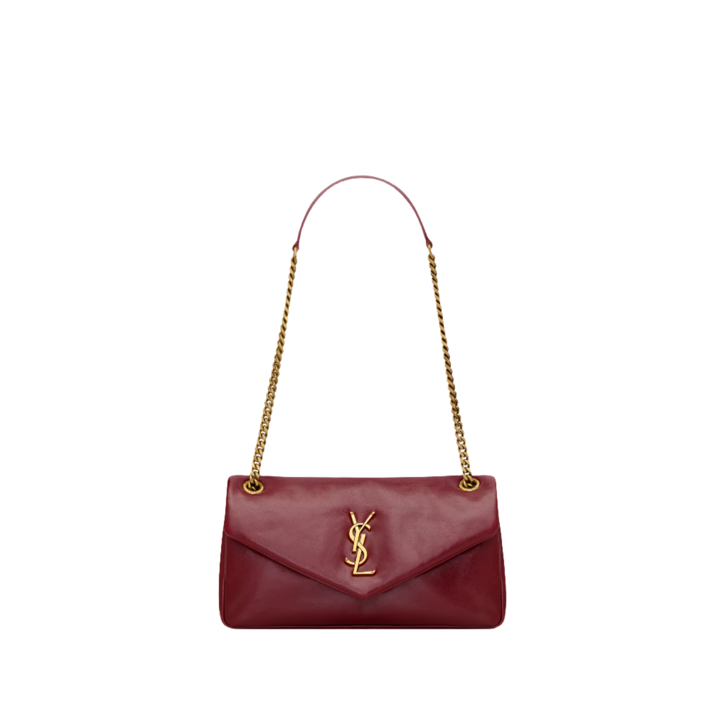 SAINT LAURENT YSL CALYPSO SMALL IN SHINY LEATHER RED