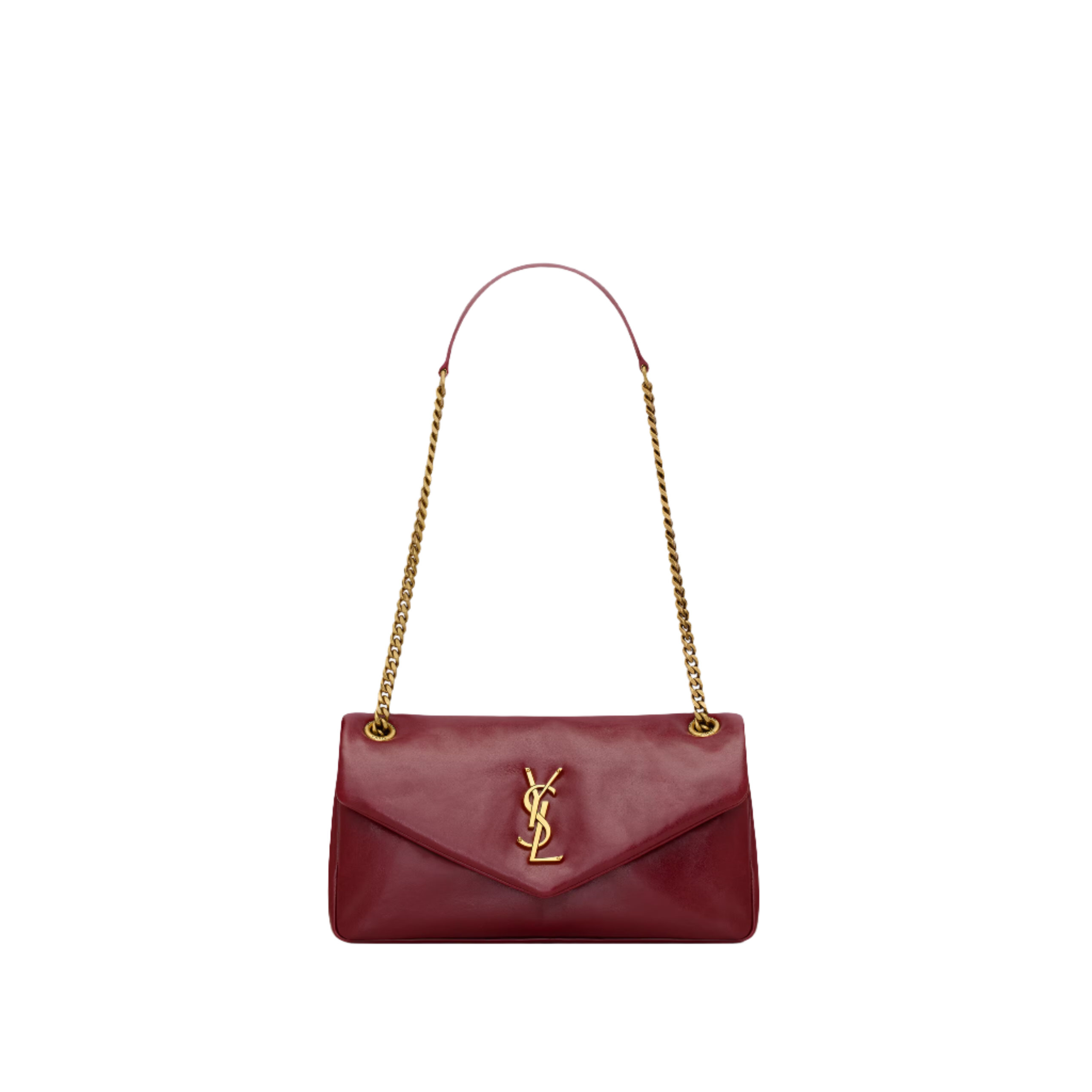 SAINT LAURENT YSL CALYPSO SMALL IN SHINY LEATHER RED