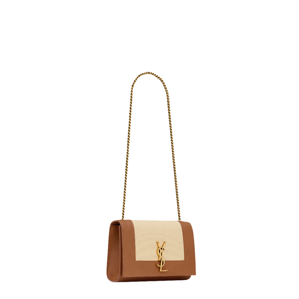 SAINT LAURENT YSL KATE SMALL IN CANVAS AND LEATHER SAINT LAURENT